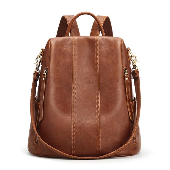 3331 Leather Backpack Purses Antitheft Soft Rucksack Shoulder Bag Medium main image 5